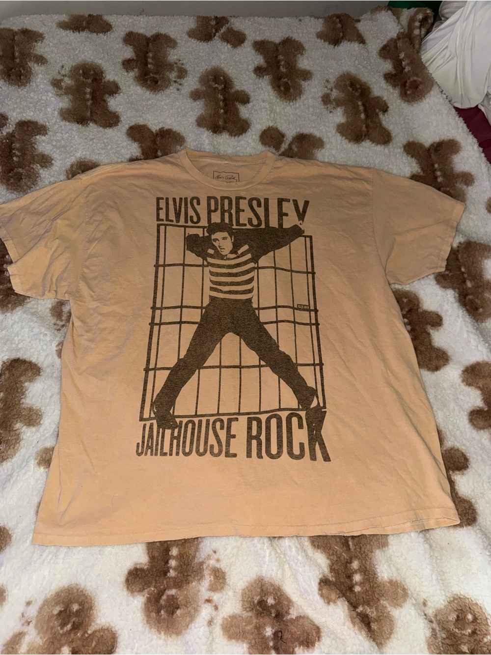 Elvis Presley 'Jailhouse Rock' Short Sleeve Tee - Tan